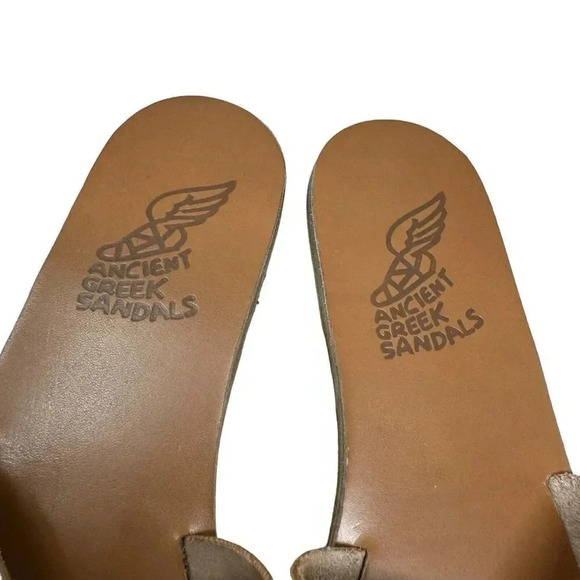 Ancient Greek Sandals Womens Gold apiron Flat Sandal Shoes Size 37 7 - Picture 4 of 8